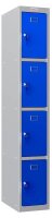 phoenix Spind Locker blau, grau PL1430GBK, 4 Schließfächer 30,0 x 50,0 x 183,0 cm
