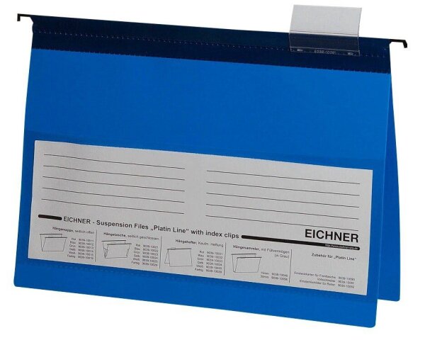 EICHNER Hängehefter Kunststoff blau DIN A4 1x kaufmännische Heftung, 10 St.