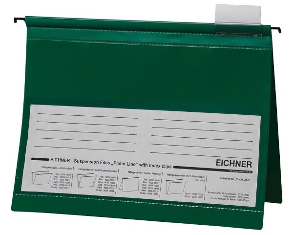 EICHNER Hängehefter Kunststoff grün DIN A4 1x kaufmännische Heftung, 10 St.