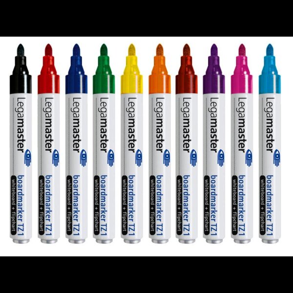 Legamaster TZ 1 Whiteboard-Marker farbsortiert 1,5 - 3,0 mm, 10 St.
