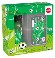 emsa Kinder Trinkflasche & Lunchbox Fußball transparent, 1 Set