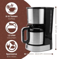 CLATRONIC KA 3805 Kaffeemaschine silber, 8-10 Tassen