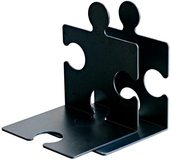 HAN Buchstützen PUZZLE schwarz 12,3 x 14,2 x 17,1 cm, 2 St.