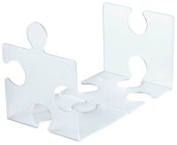 HAN Buchstützen PUZZLE transparent 12,3 x 14,2 x 17,1 cm, 2 St.