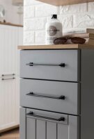 MÖBELPARTNER Badschrank Jelda 154217 platingrau, eiche-landhaus 30,3 x 32,6 x 88,1 cm