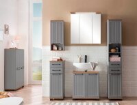 MÖBELPARTNER Badschrank Jelda 154231 platingrau, eiche-landhaus 30,3 x 32,6 x 180,9 cm