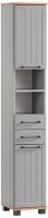 MÖBELPARTNER Badschrank Jelda 154231 platingrau, eiche-landhaus 30,3 x 32,6 x 180,9 cm