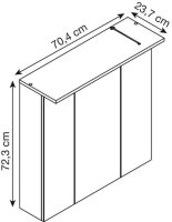 MÖBELPARTNER Spiegelschrank Jelda 148838 platingrau,...