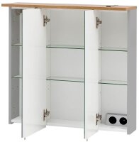 MÖBELPARTNER Spiegelschrank Jelda 148838 platingrau, eiche-landhaus 70,5 x 23,7 x 72,3 cm