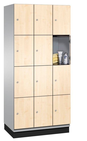 CP Spind Cambio lichtgrau, birke 45103-30 S10057, 12 Schließfächer 90,0 x 52,5 x 198,0 cm