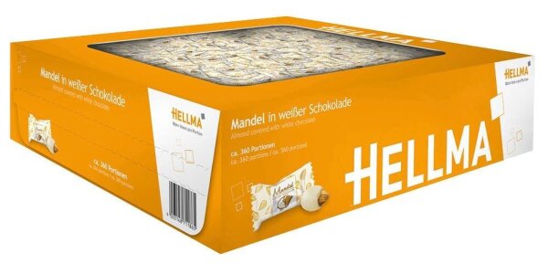 HELLMA Mandel in weißer Schokolade Schokolade 360 St./864,0 g, 360 St.