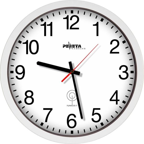 PEWETA Funkwanduhr weiß Kunststoff, Ø 35,0 cm  ( 55131311 )