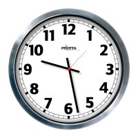 PEWETA Funkwanduhr weiß silber Aluminium, Ø...