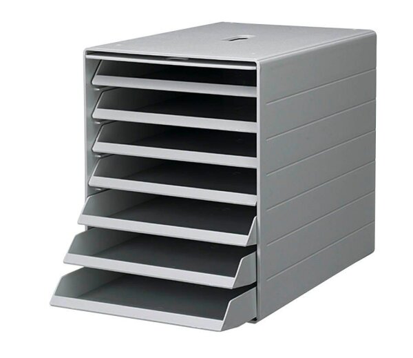 DURABLE Schubladenbox IDEALBOX PLUS  grau 1712001050, DIN A4 mit 7 Schubladen, 1 St.