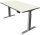 Kerkmann Move 3 Premium elektrisch höhenverstellbarer Schreibtisch weiß rechteckig, T-Fuß-Gestell silber 160,0 x 80,0 cm