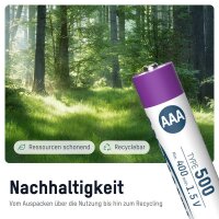 ANSMANN USB-Akkus mit Ladekabel 500 Li-Ion Micro AAA 400 mAh, 4 St.