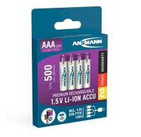 ANSMANN USB-Akkus mit Ladekabel 500 Li-Ion Micro AAA 400...