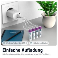 ANSMANN USB-Akkus mit Ladekabel 500 Li-Ion Micro AAA 400 mAh, 4 St.