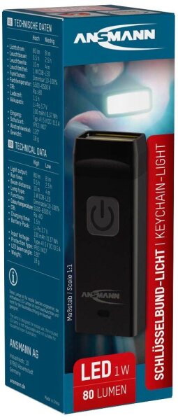ANSMANN KL80R LED Taschenlampe schwarz, 1 St.