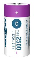ANSMANN USB-Akkus mit Ladekabel 2500 Li-Ion Baby C 2.300 mAh, 2 St.