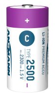 ANSMANN USB-Akkus mit Ladekabel 2500 Li-Ion Baby C 2.300 mAh, 2 St.
