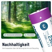 ANSMANN USB-Akkus mit Ladekabel 2500 Li-Ion Baby C 2.300 mAh, 2 St.