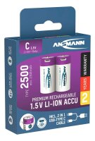 ANSMANN USB-Akkus mit Ladekabel 2500 Li-Ion Baby C 2.300...