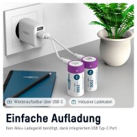 ANSMANN USB-Akkus mit Ladekabel 2500 Li-Ion Baby C 2.300 mAh, 2 St.