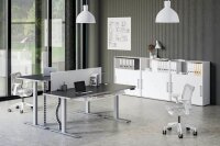 Kerkmann Move 3 Premium elektrisch höhenverstellbarer Schreibtisch anthrazit rechteckig, T-Fuß-Gestell silber 160,0 x 80,0 cm