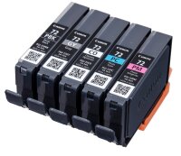 Canon PGI-72 PBK/GY/PM/PC/CO schwarz, grau, foto magenta, foto cyan, Chroma Optimizer Druckerpatronen, 5er-Set