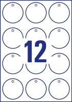 AVERY Zweckform Hängeetiketten weiß 60,0 x 60,0 mm blanko, kreisförmig, 120 St.