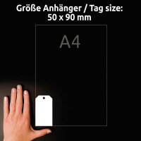 AVERY Zweckform Hängeetiketten weiß 90,0 x 50,0 mm blanko, 100 St.