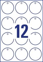 AVERY Zweckform Hängeetiketten weiß 60,0 x 60,0 mm blanko, kreisförmig, 120 St.