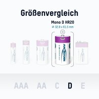 ANSMANN USB-Akkus mit Ladekabel 6000 Li-Ion Mono D 5.400 mAh, 2 St.