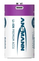 ANSMANN USB-Akkus mit Ladekabel 6000 Li-Ion Mono D 5.400 mAh, 2 St.