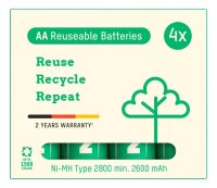 ANSMANN Akkus Typ 2800 Ni-MH Mignon AA 2.600 mAh, 4 St.