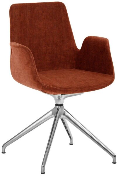 Mayer Besuchersessel myHELIOS rost Aluminium poliert Stoff 58,0 x 55,0 x 88,0 cm, 1 St.