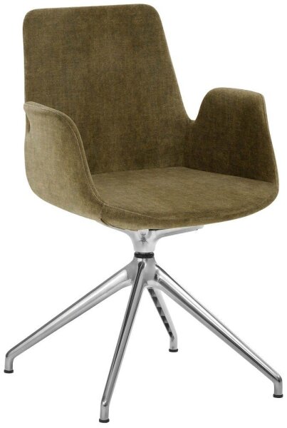Mayer Besuchersessel myHELIOS moos Aluminium poliert Stoff 58,0 x 55,0 x 88,0 cm, 1 St.