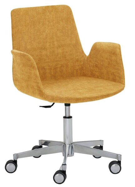 Mayer Besuchersessel myHELIOS senf Aluminium Stoff 65,0 x 65,0 x 82,0 - 93,0 cm, 1 St.