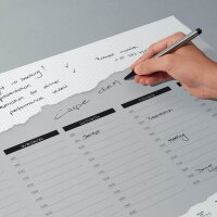 SIGEL Schreibtischunterlage Weekly Planner weiß/grau Papier 59,5 x 41,0 cm, 52 B  ( HO305 )