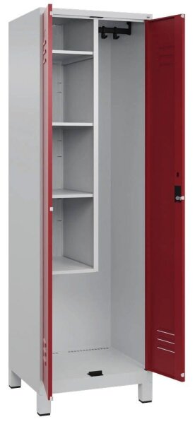 CP Putzmittelschrank Classic Plus 080110-00 S10001 lichtgrau, rubinrot 4 Fachböden 60,0 x 50,0 x 195,0 cm, aufgebaut, 1 St.