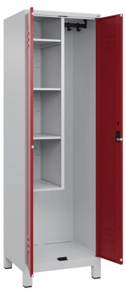 CP Putzmittelschrank Classic Plus 080110-00 S10016 lichtgrau, rubinrot 4 Fachböden 60,0 x 50,0 x 195,0 cm, aufgebaut, 1 St.