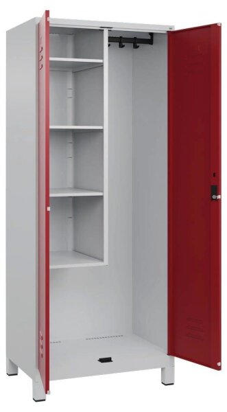 CP Putzmittelschrank Classic Plus 080110-02 S10015 lichtgrau, rubinrot 4 Fachböden 80,0 x 50,0 x 195,0 cm, aufgebaut, 1 St.