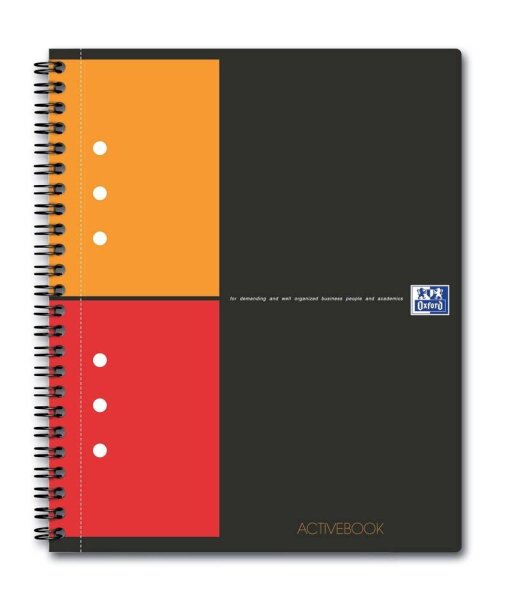 OXFORD Collegeblock Activebook kariert DIN A5 Rand rundum, 1 Block