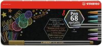 STABILO Pen 68 metallic Filzstifte farbsortiert, 8 St.