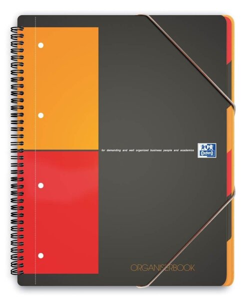 OXFORD Collegeblock Organiserbook kariert DIN A4 Rand rundum, 1 Block