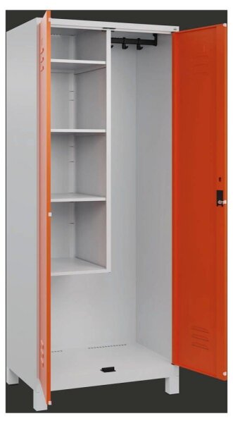 CP Putzmittelschrank Classic Plus 080110-02 S10037 lichtgrau, reinorange 4 Fachböden 80,0 x 50,0 x 195,0 cm, aufgebaut, 1 St.