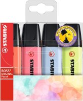 STABILO BOSS ORIGINAL Pastel Textmarker farbsortiert, 4 St.