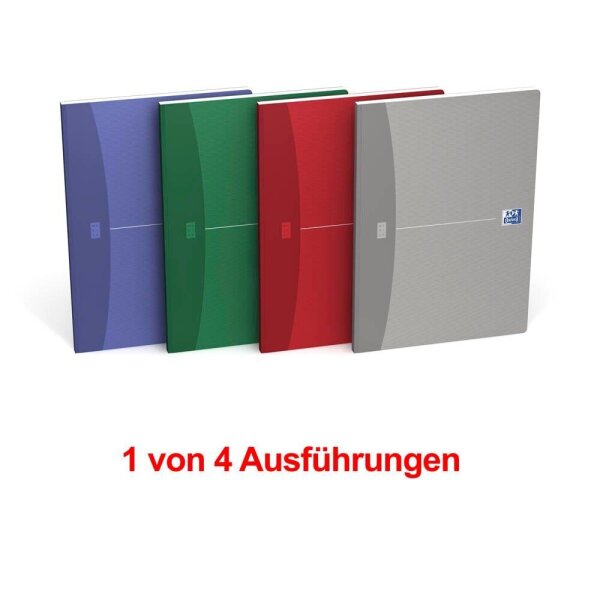 OXFORD Notizbuch Office Essentials DIN A4 kariert, blau/grün/rot/grau Softcover   ( 100100923 )
