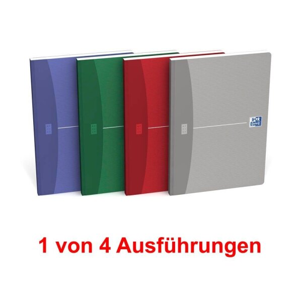 OXFORD Notizbuch Office Essentials DIN A5 kariert, blau/grün/rot/grau Softcover   ( 100103389 )